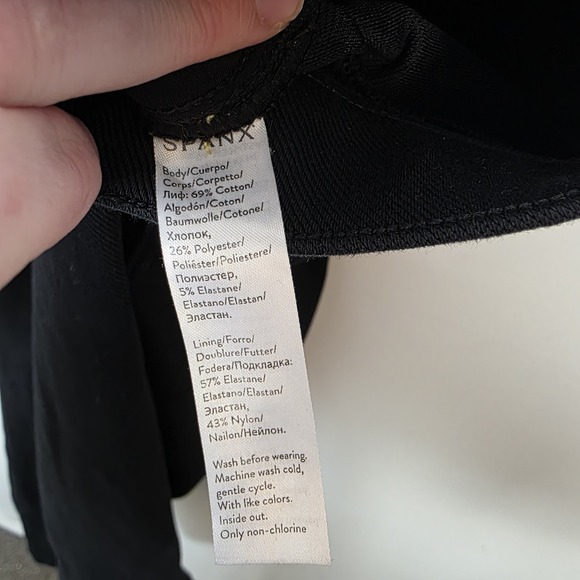 Spanx Black Skinny Stretchy High Rise Sleek Versatile Jean-ish Pants Size Large - Picture 4 of 7
